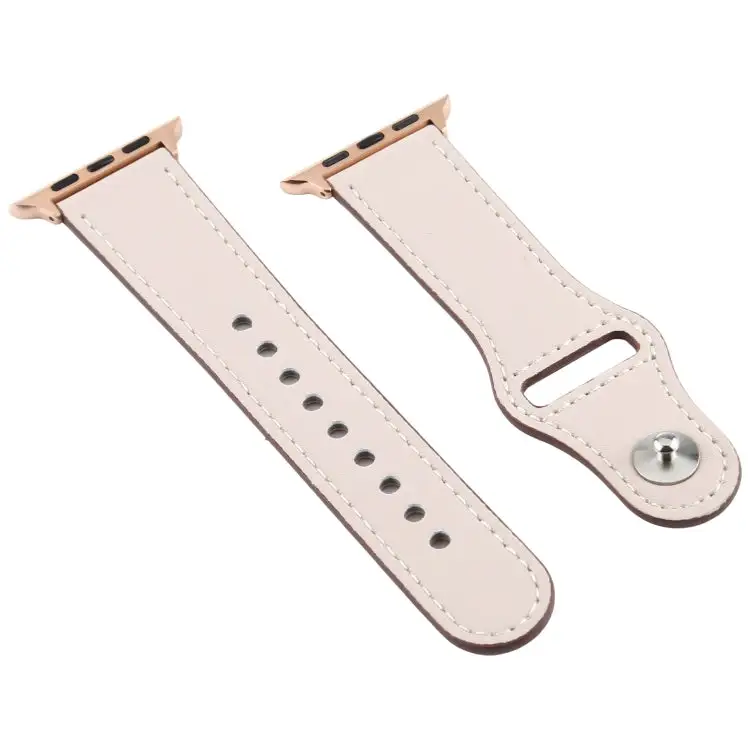 Buckle Leather Strap Watch Band for Watch 3 / 2 / 1 Generation 42 mm - Ivory White