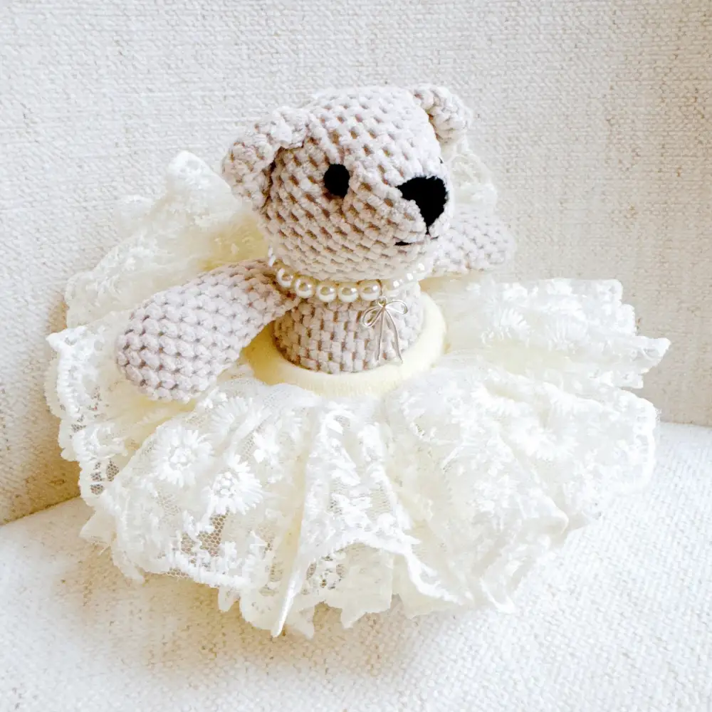 Tutu Scrunch Ballerina Bear Bag Charm