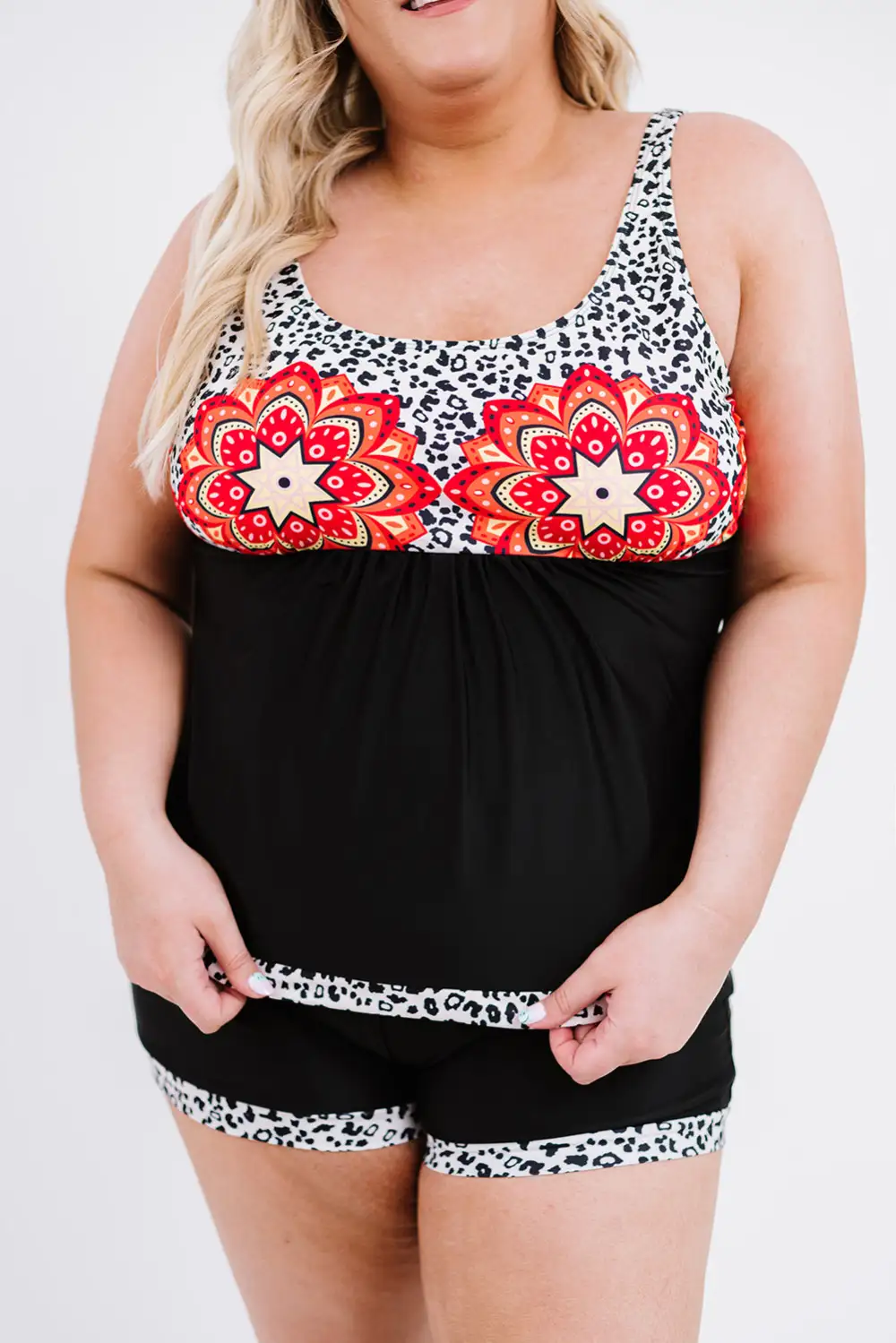Swimwear Floral Leopard Tankini