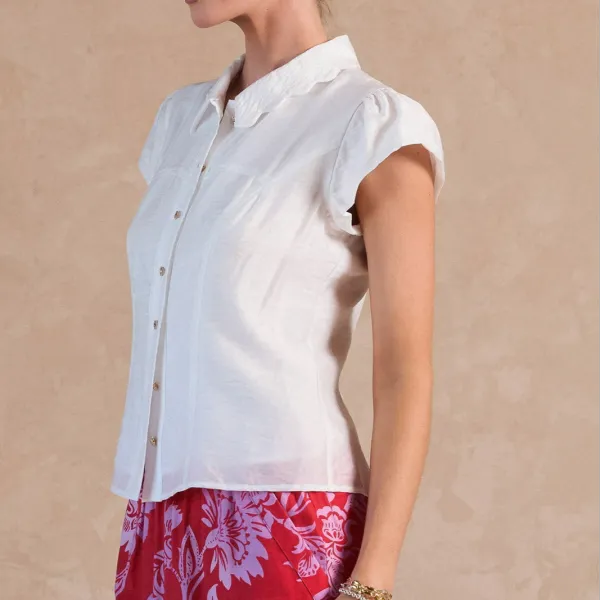 Flutter Short Sleeve Blouse
