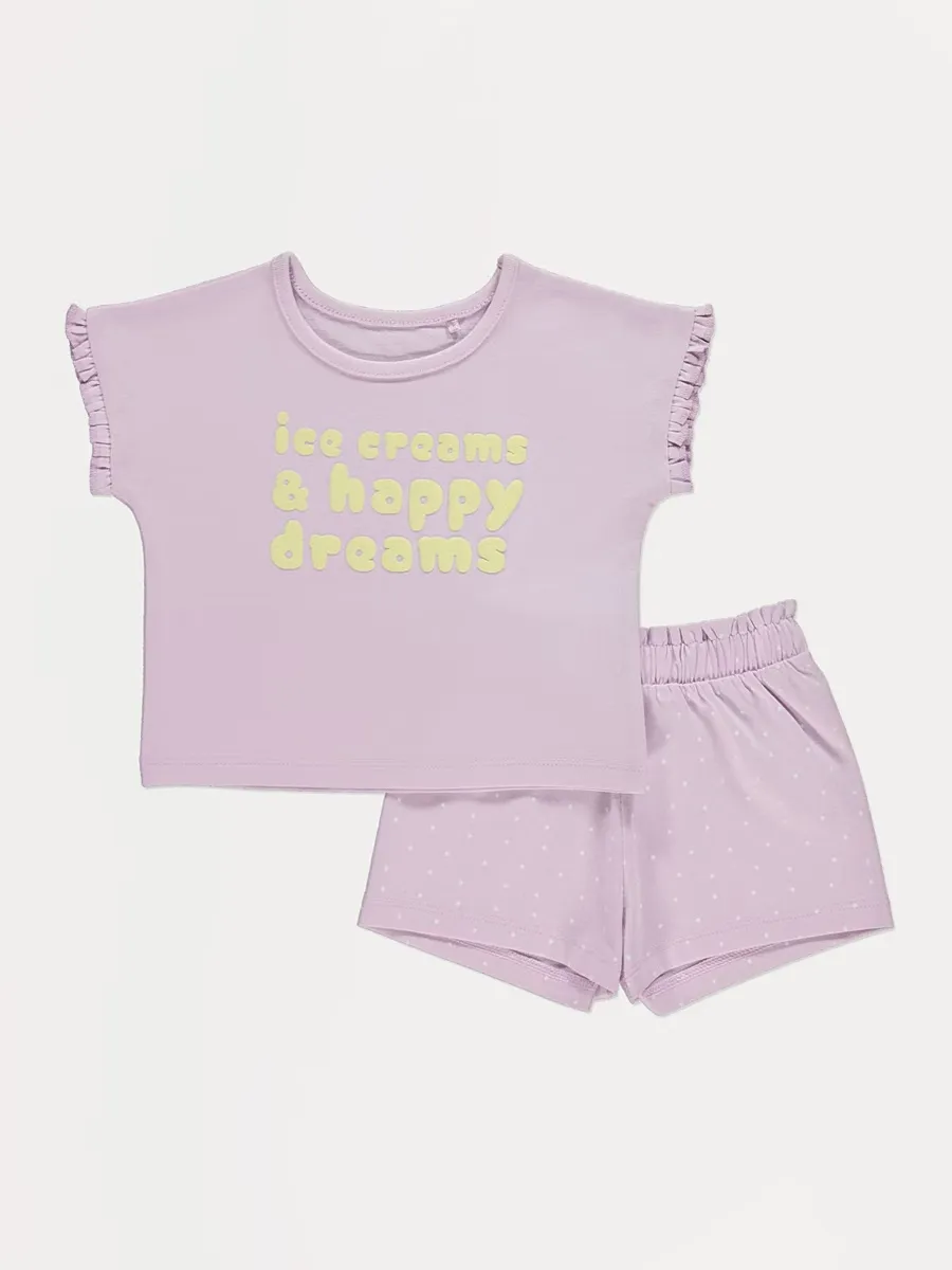 Lilac Ice Cream Top and Shorts Outfit