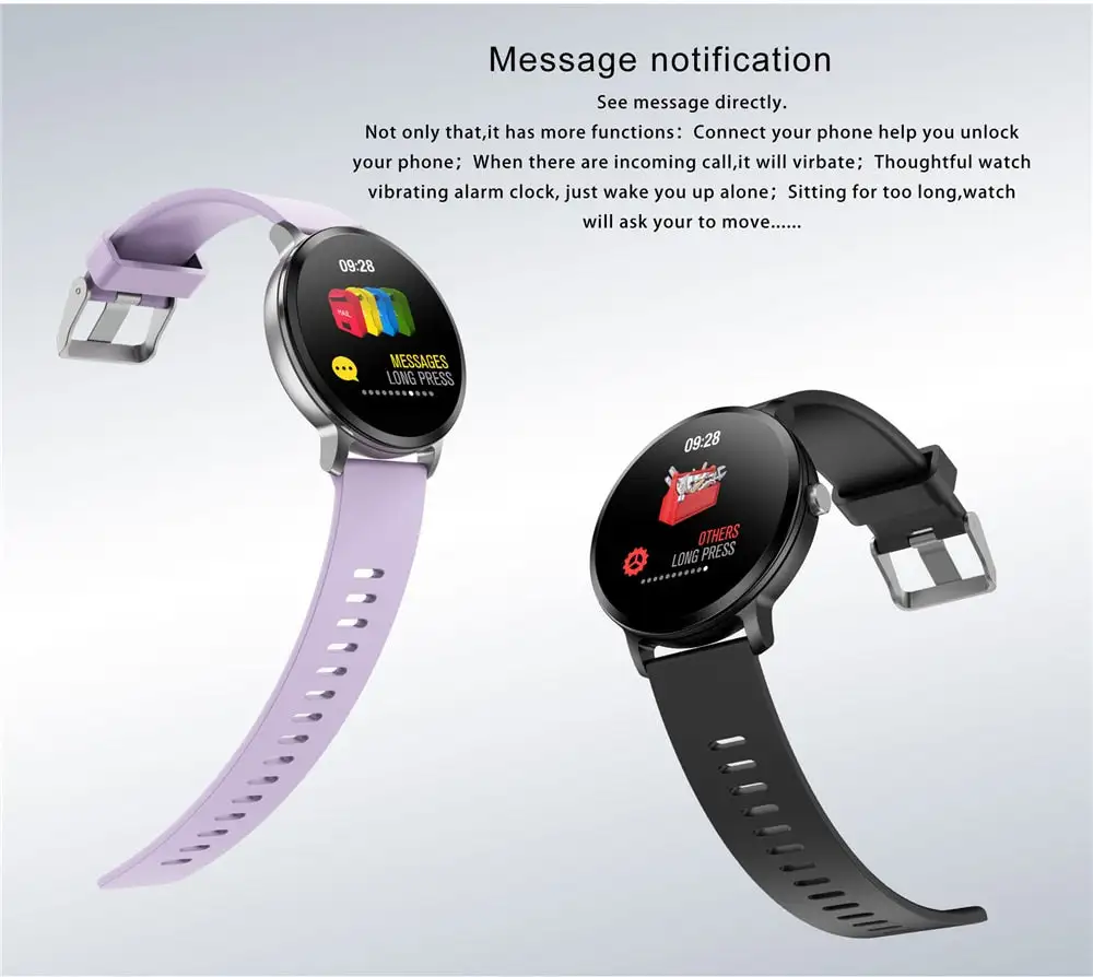 Waterproof Clock Tempered glass Activity Fitness tracker Heart rate smartwatch