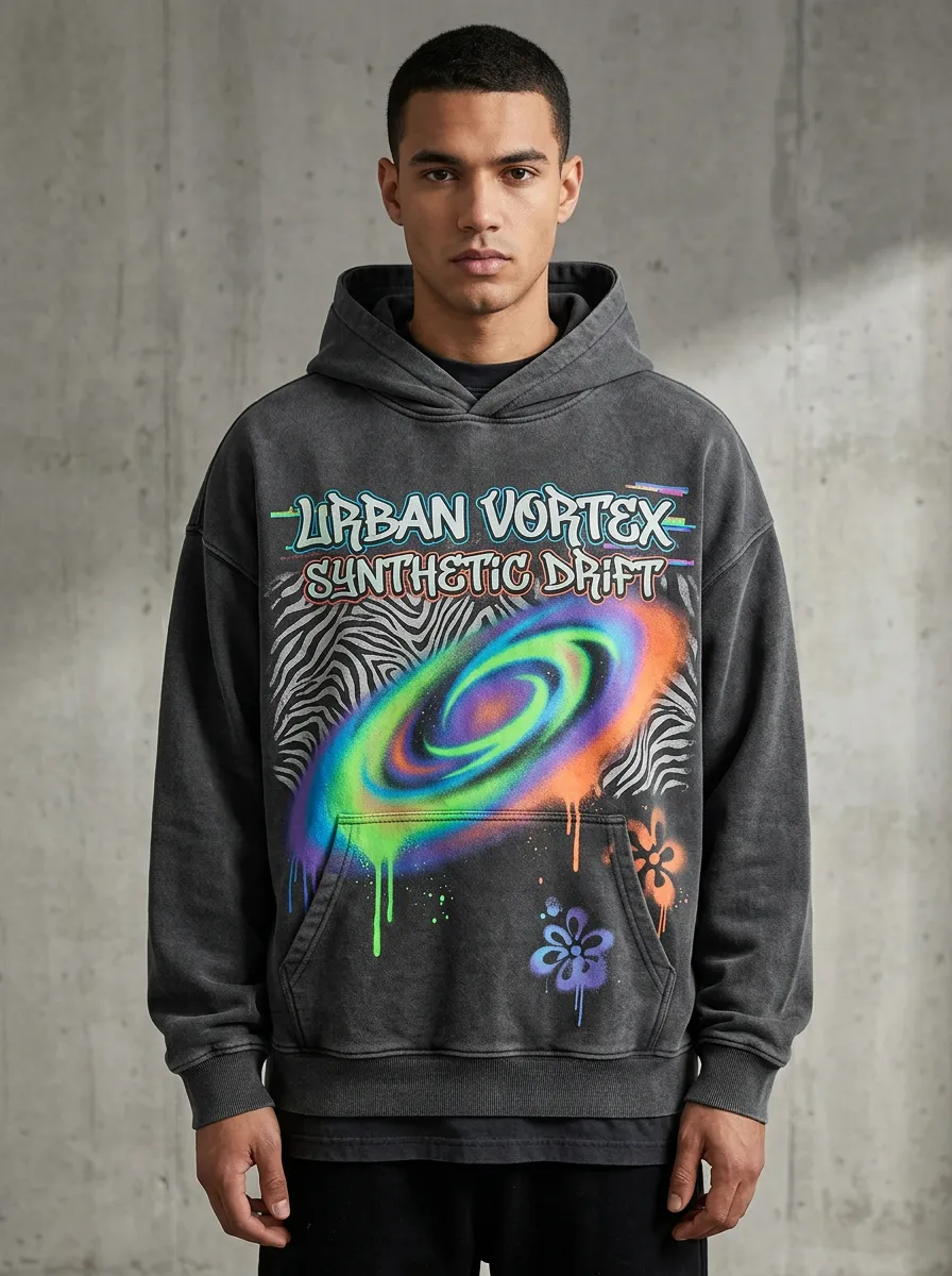 Men's Urban Streetwear Graphic Hoodie