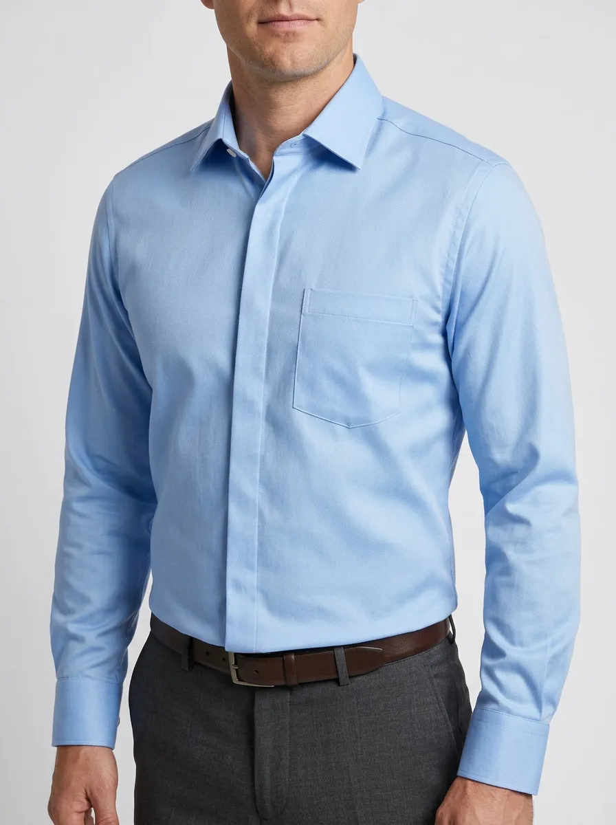 Men's Pocket Solid Dress Shirt