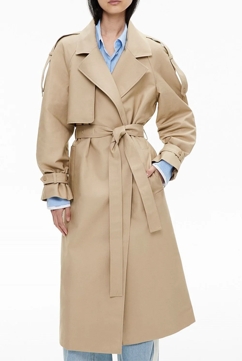 Elegant Long Women's Trench Coat