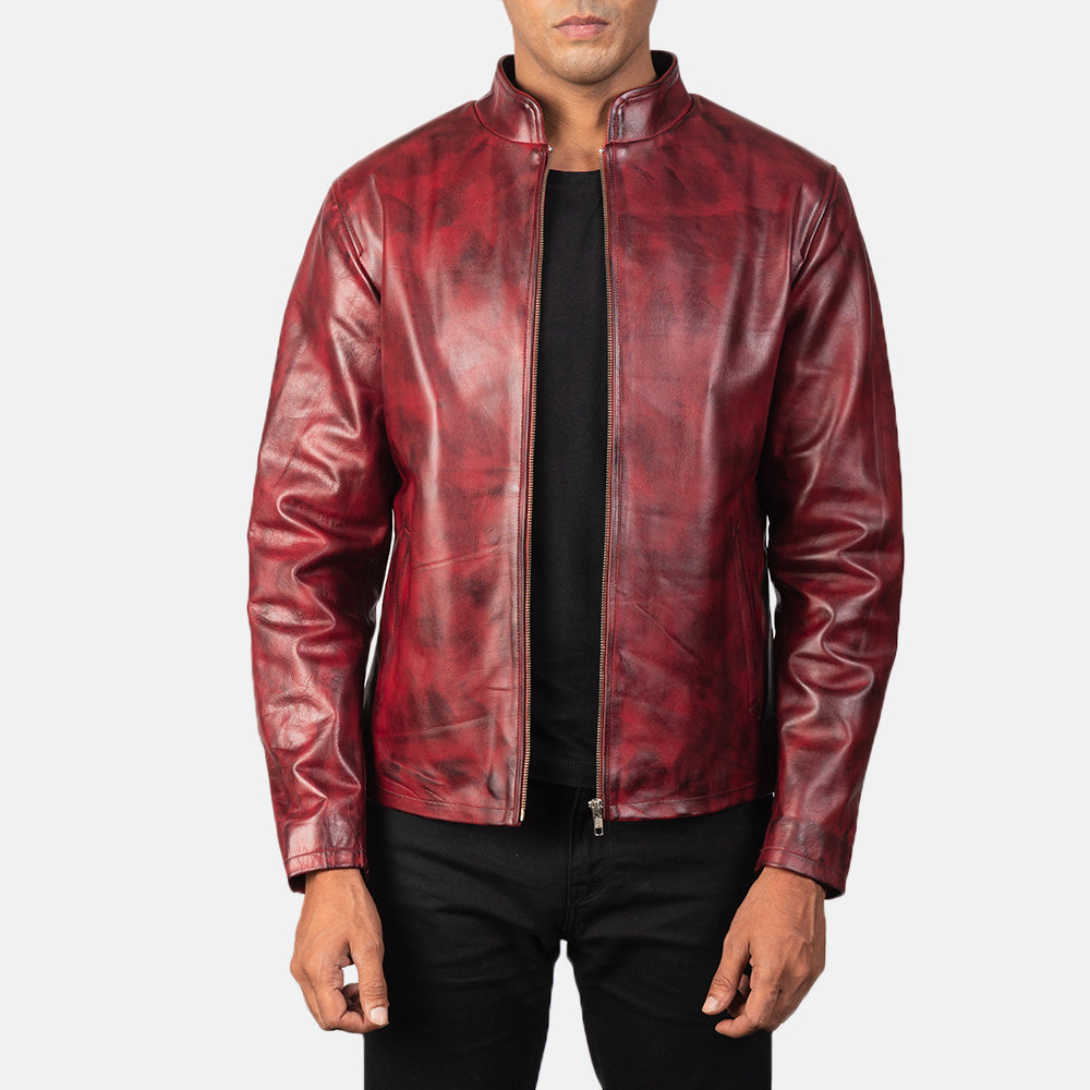 Men's Modern Leather Distressed Jacket