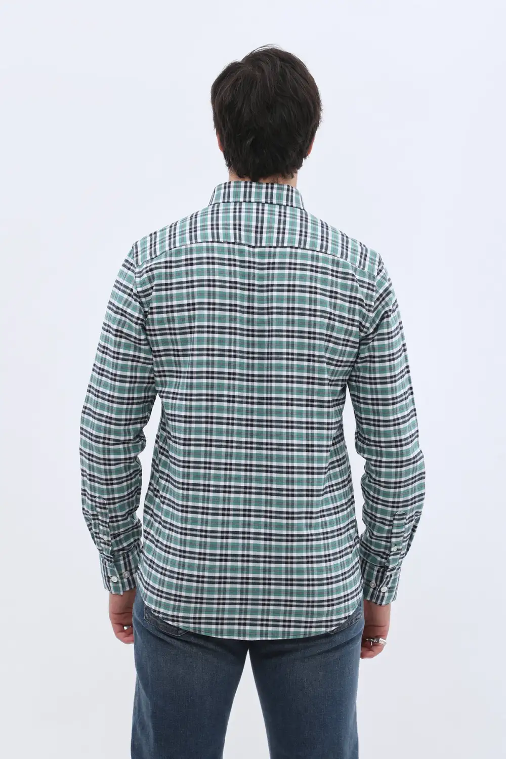 Versatile Oxford Checked Long Sleeve Men's Button Down Shirt