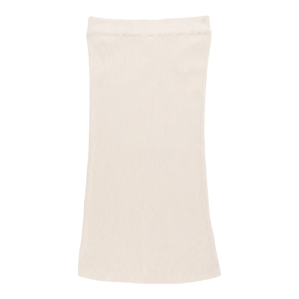 Ribbed Slit Maxi Skirt