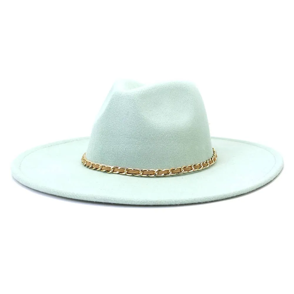 Camel Chain Big Brim Peach Heart Top Hat