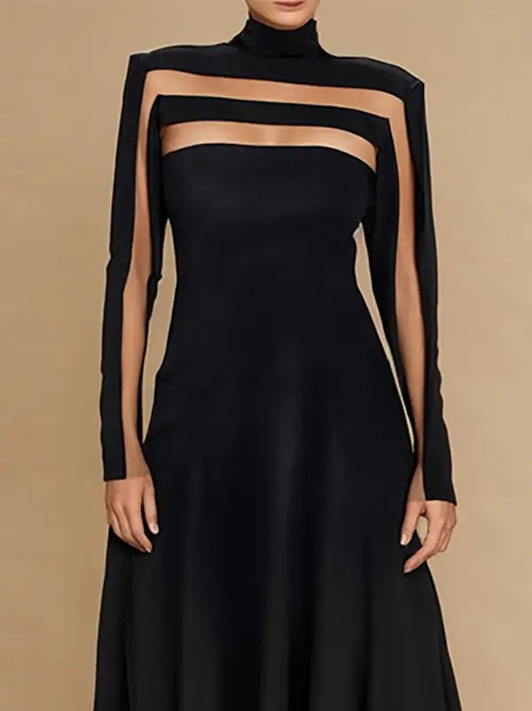 Joint Long Neck Maxi Dress