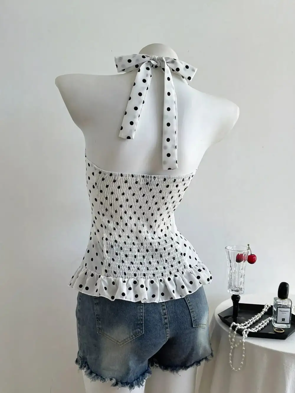 Dot Halter Neck Cami