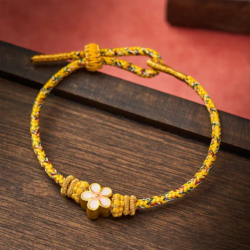 Braided Rope Flower Rootedness Bracelet