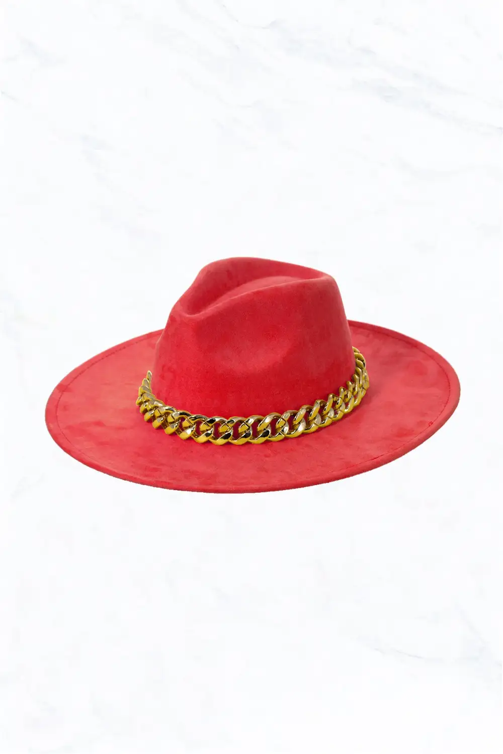 Suede Large Eaves Peach Top Fedora Hat