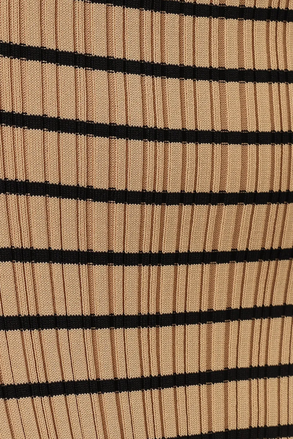 BLACK BEIGE STRIPED MIDI DRESS
