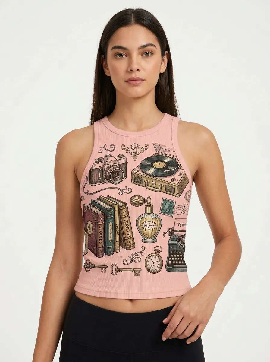 Women's Vintage Objects Graphic Tank Top