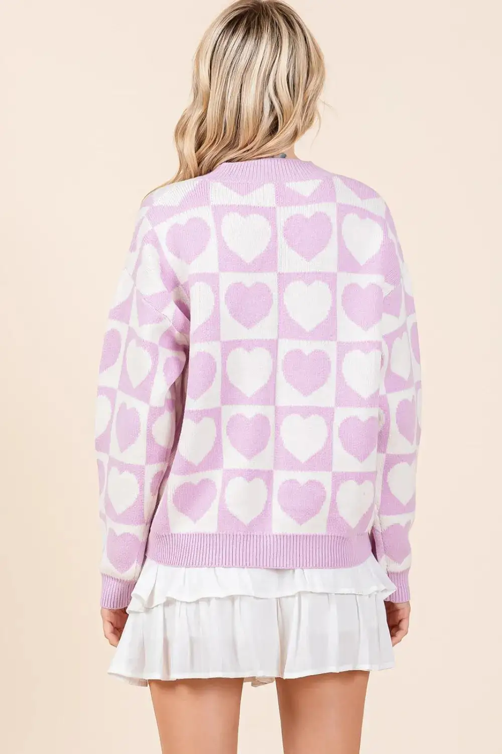 Button Down Checkered Knit Cardigan
