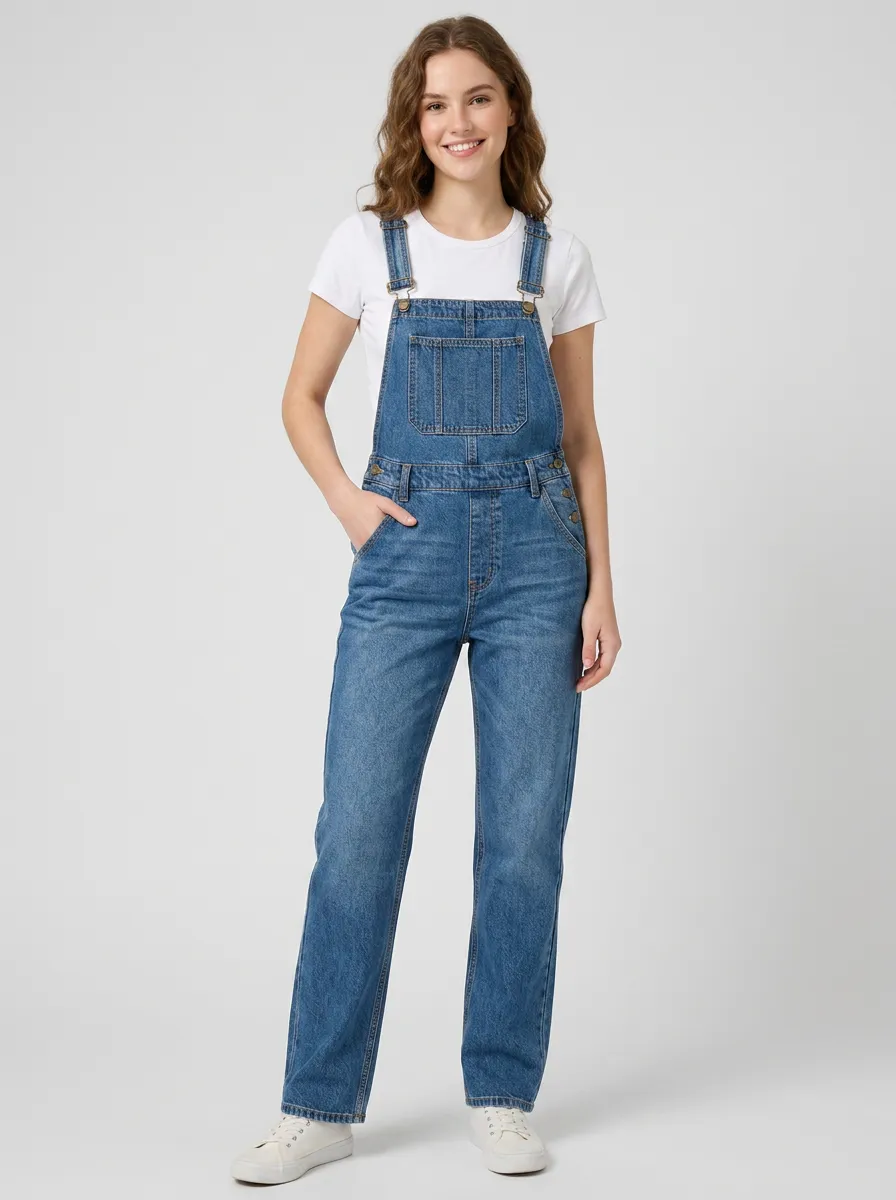 Women's Easy-Wear Denim Dungarees