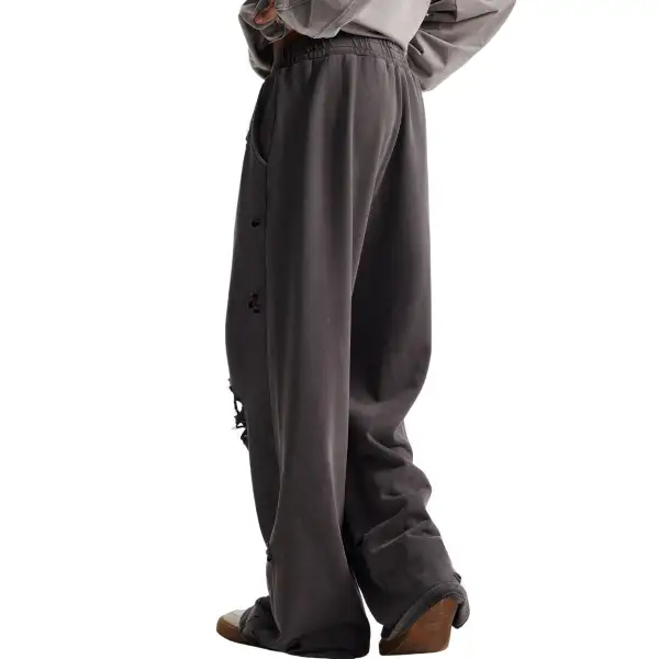 Washed Ripped Loose Fit Men's Trousers