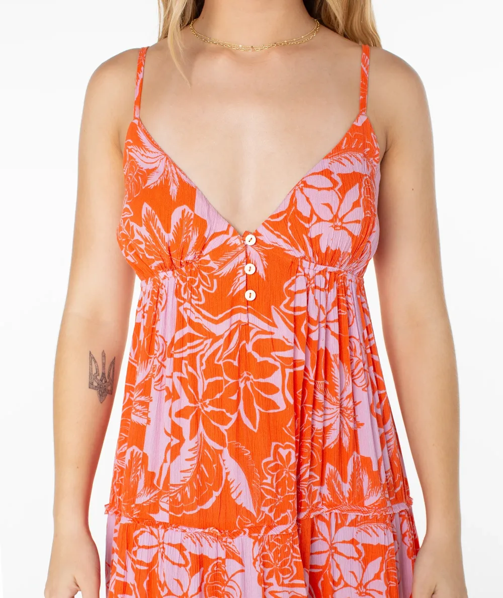 Deep V-Neck Backless Beach Dress