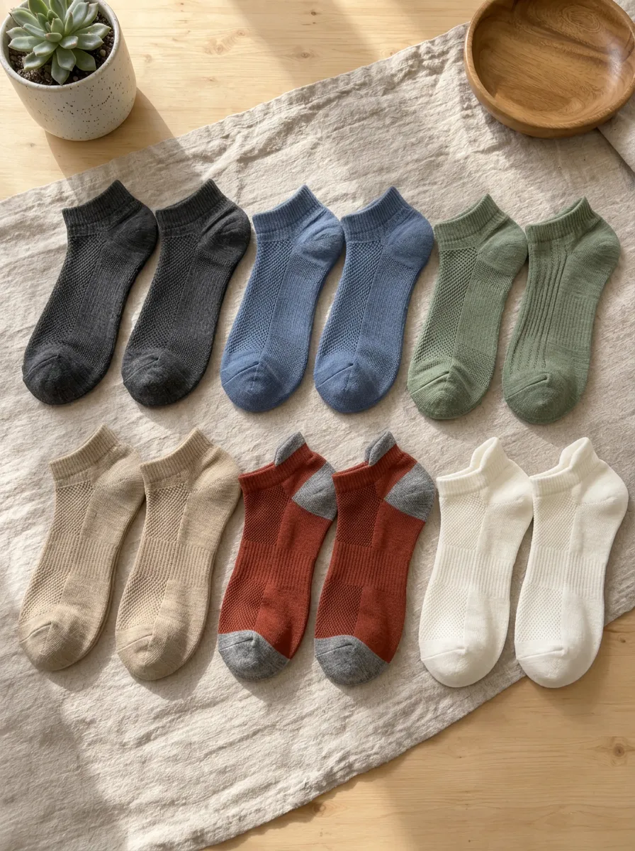 Men's Classic Signature Breathable Mesh Ankle Socks Set