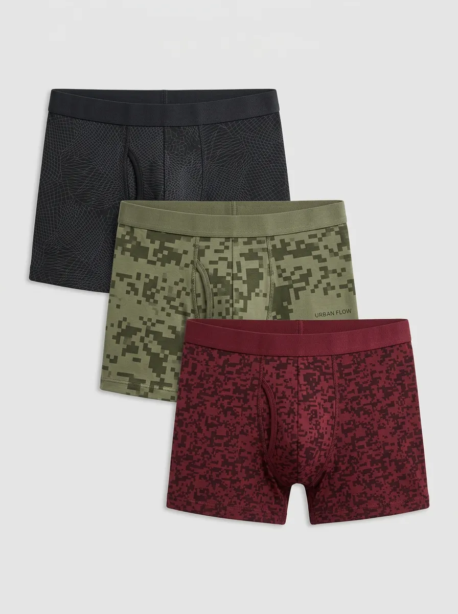 Digital-Camo Camo Geometric Boxer Brief Set