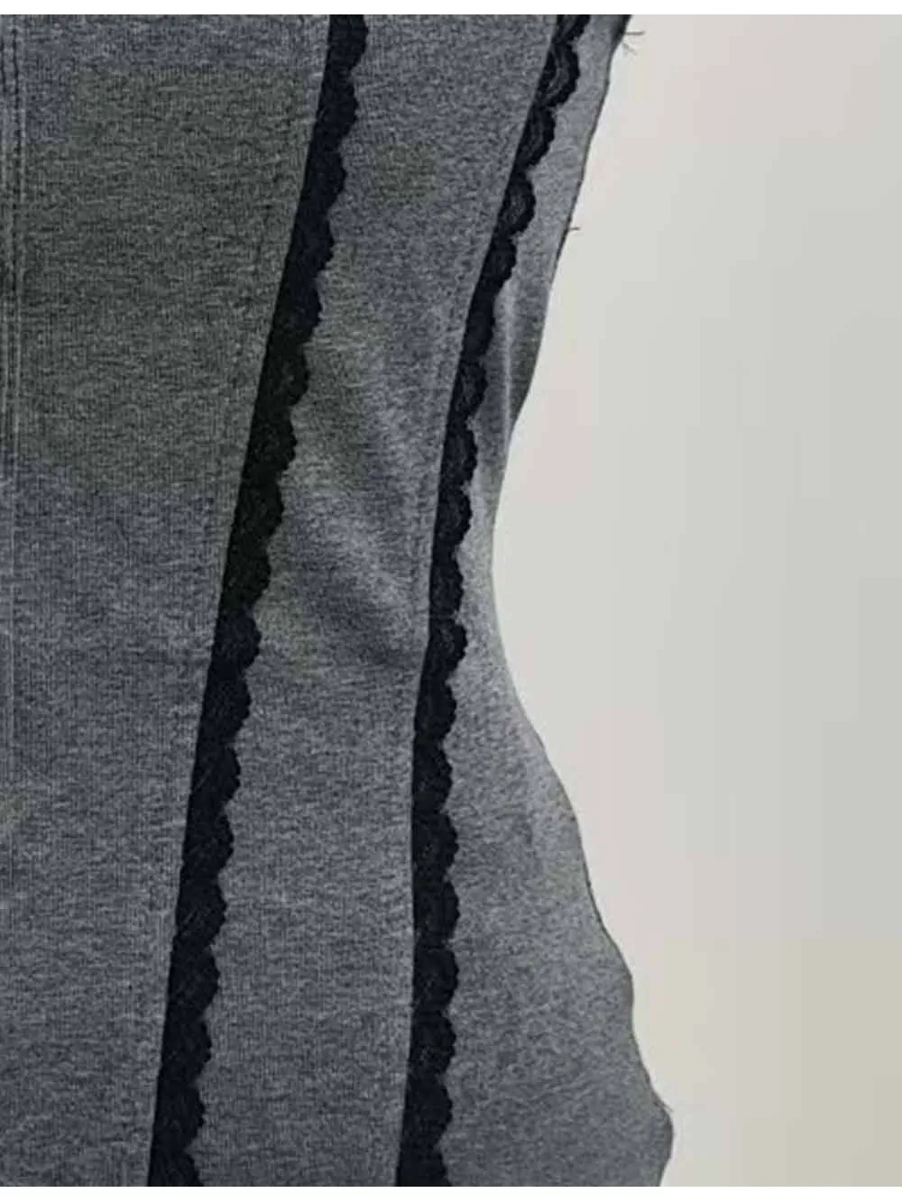 Contrast Trim Scoop Neck Faux Button Corset Cami Top