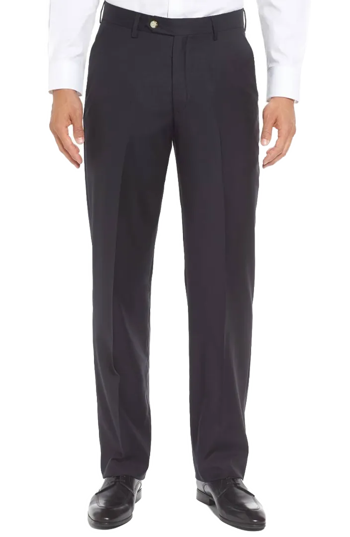 Tailored Gabardine Tropical Weave Flannel Flat Front Pleated Front Trousers