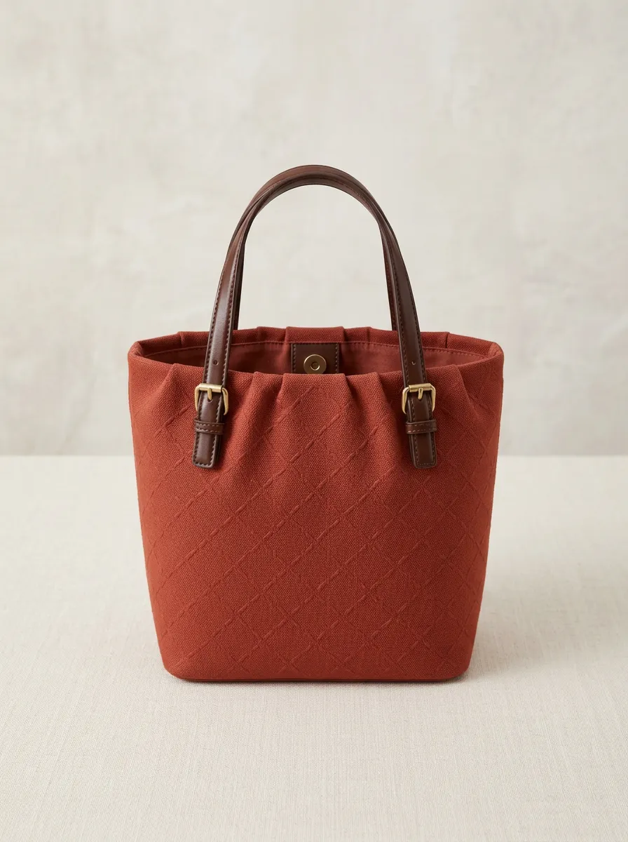 Women's Quilted Textured Magnetic Tote Bag