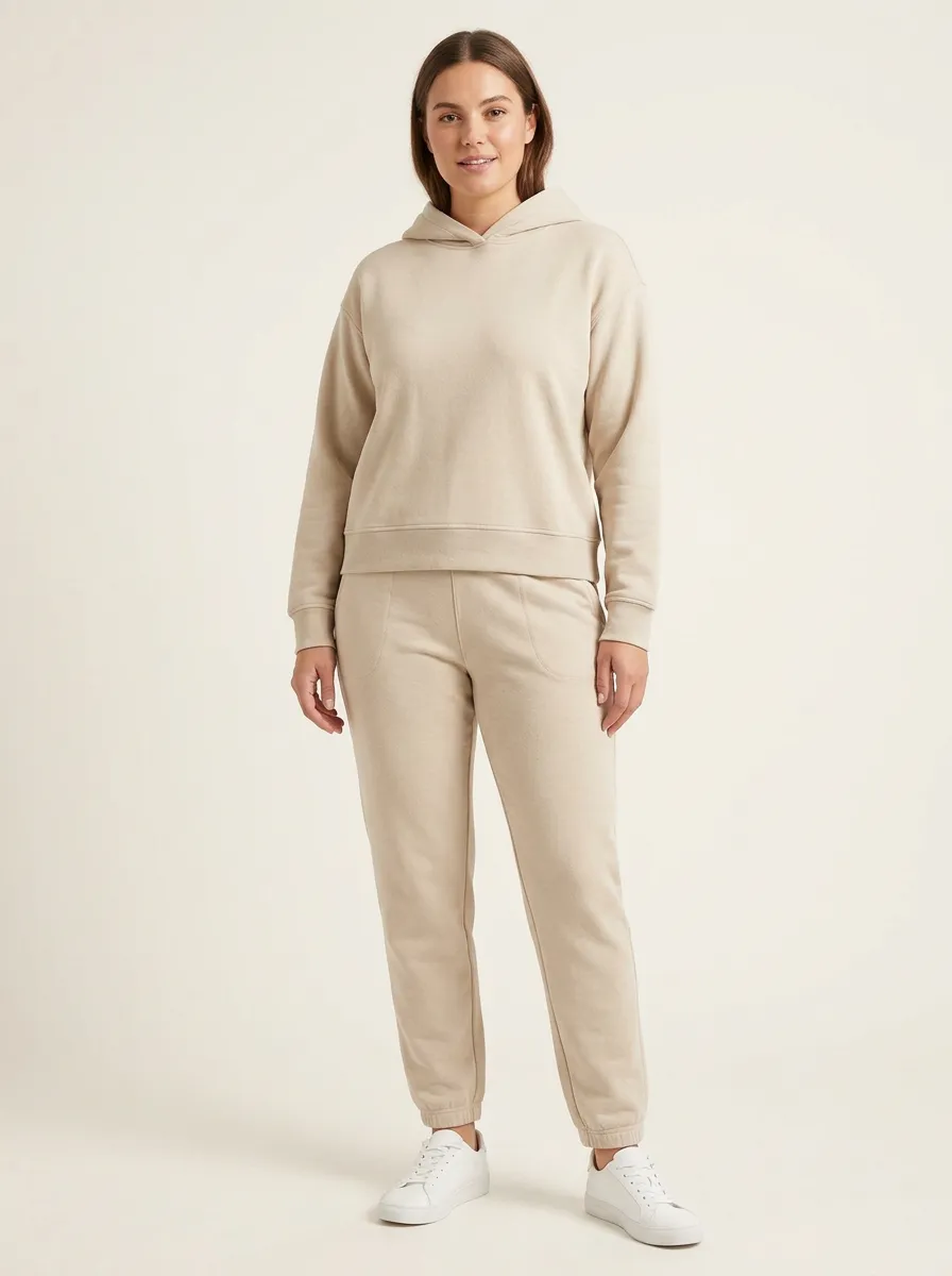 Women's Seamless-Hood Pullover and Front-Seam Jogger Set