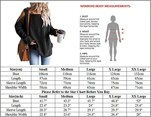 Women's Cold Shoulder Oversized Sweaters Batwing Long Sleeve Square Neck Chunky Knit Fall Tunic Sweater Tops