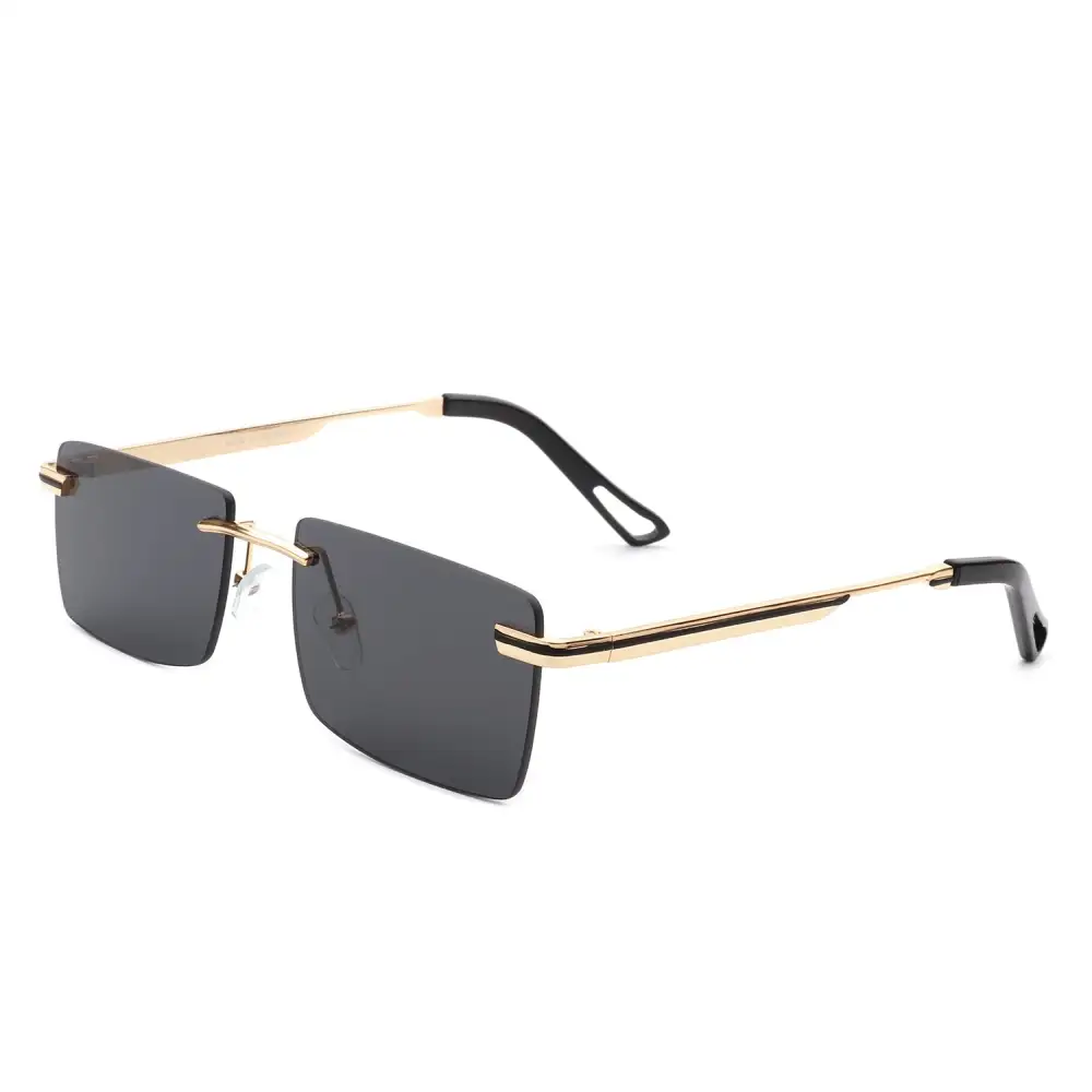 Smooth Rectangle Rimless Frame Sunglasses