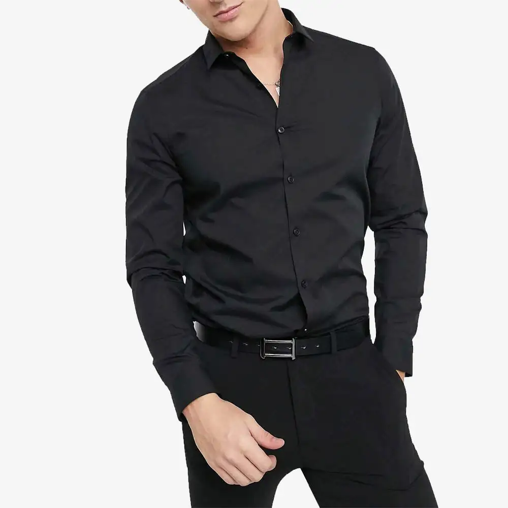 Elegant Long Sleeve Slim Fit Casual Dress Shirt