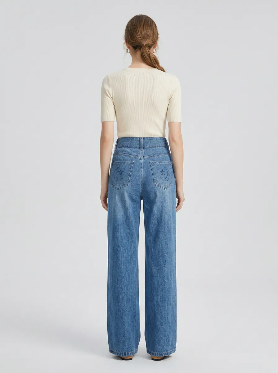 Women's Wide Leg Casual Denim Jeans