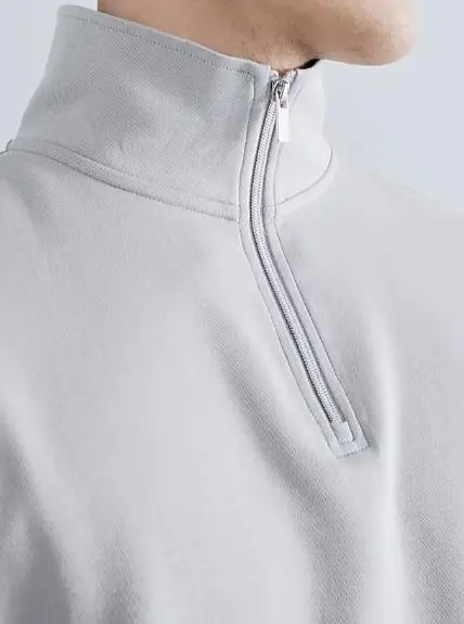 Men's Zip-Up Loose Grey Sweatshirt