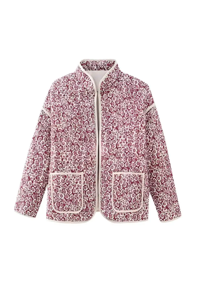 Floral Stand-Collar Vintage Jacket
