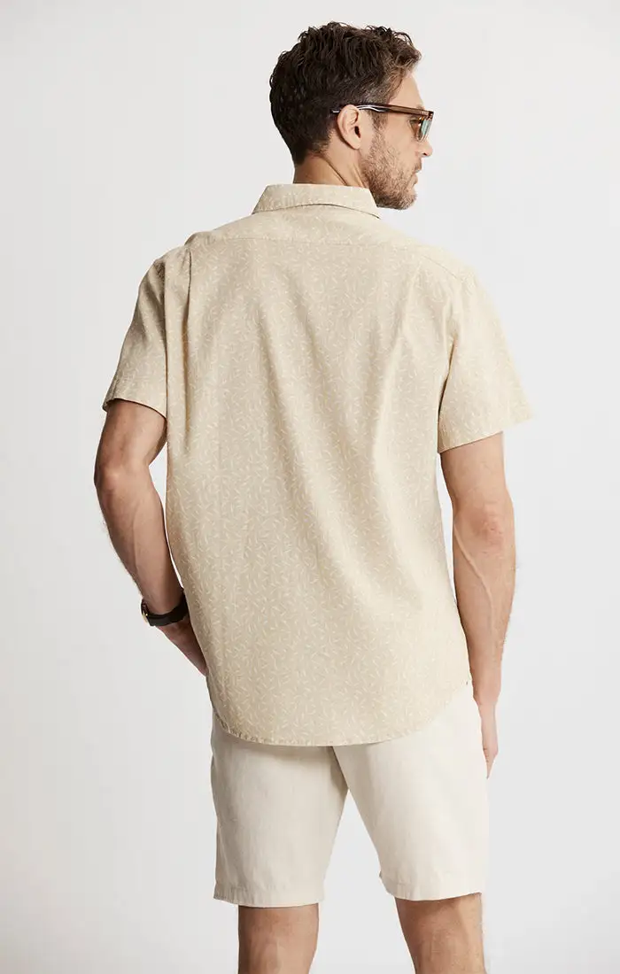 Cotton Linen Blend Short Sleeve Shirt