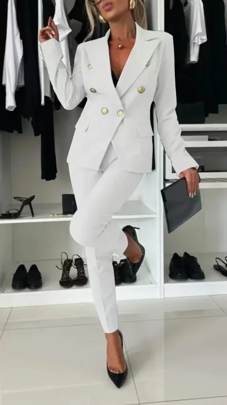 Double-breasted Blazer Suit