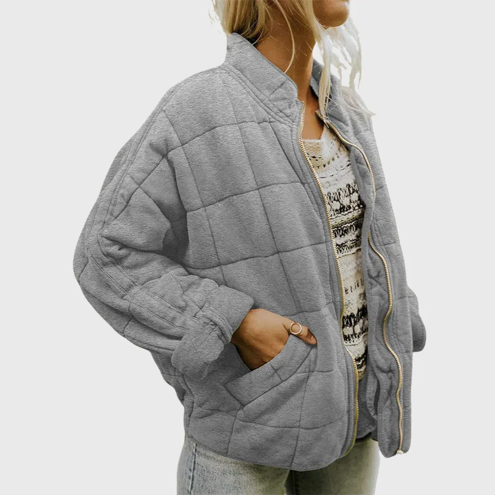 Padded Zip Front Tailored Jacket