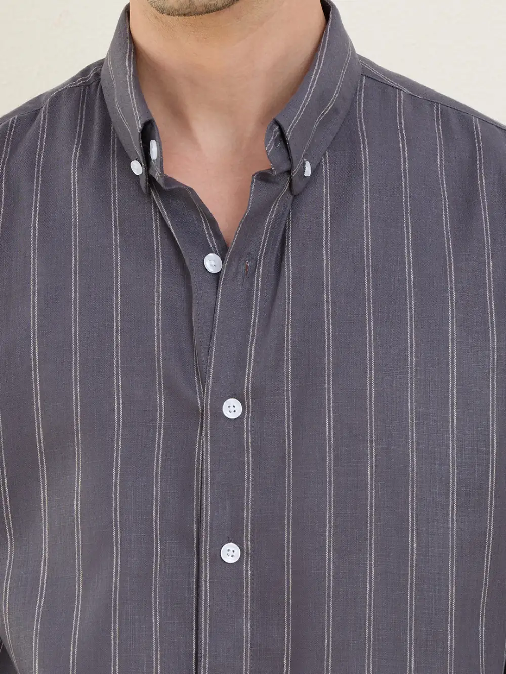 Striped Slim Fit Button Down Men's Formal Shirt