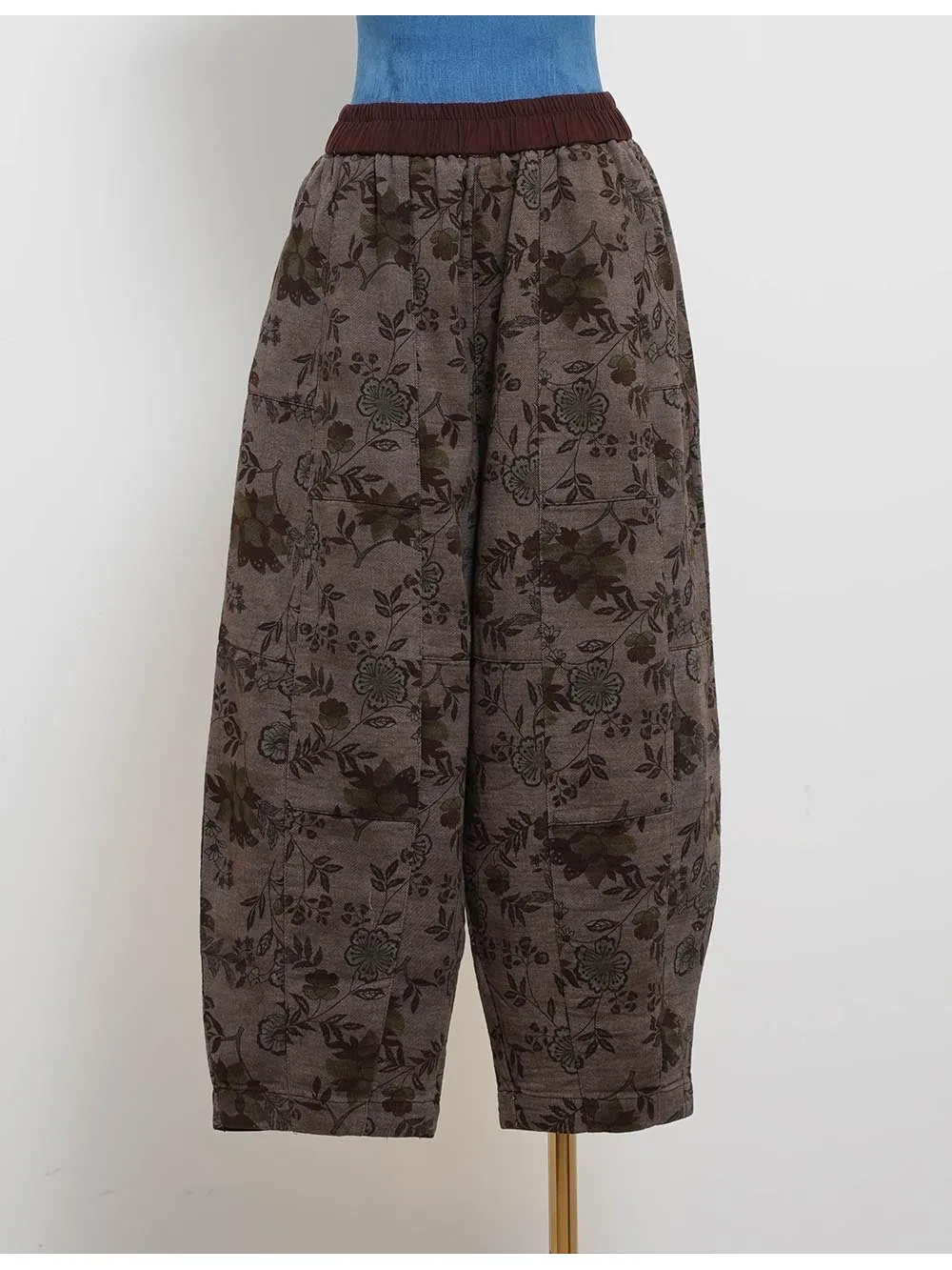 Elastic Waist Pocket Boho Barrel Pants