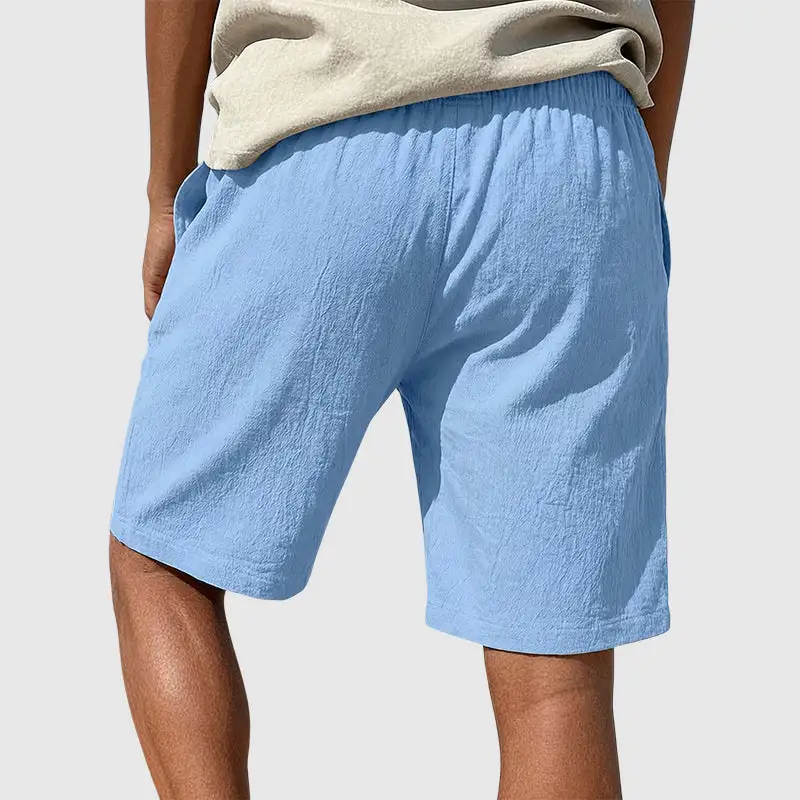 Men's Textured Drawstring Beach Shorts