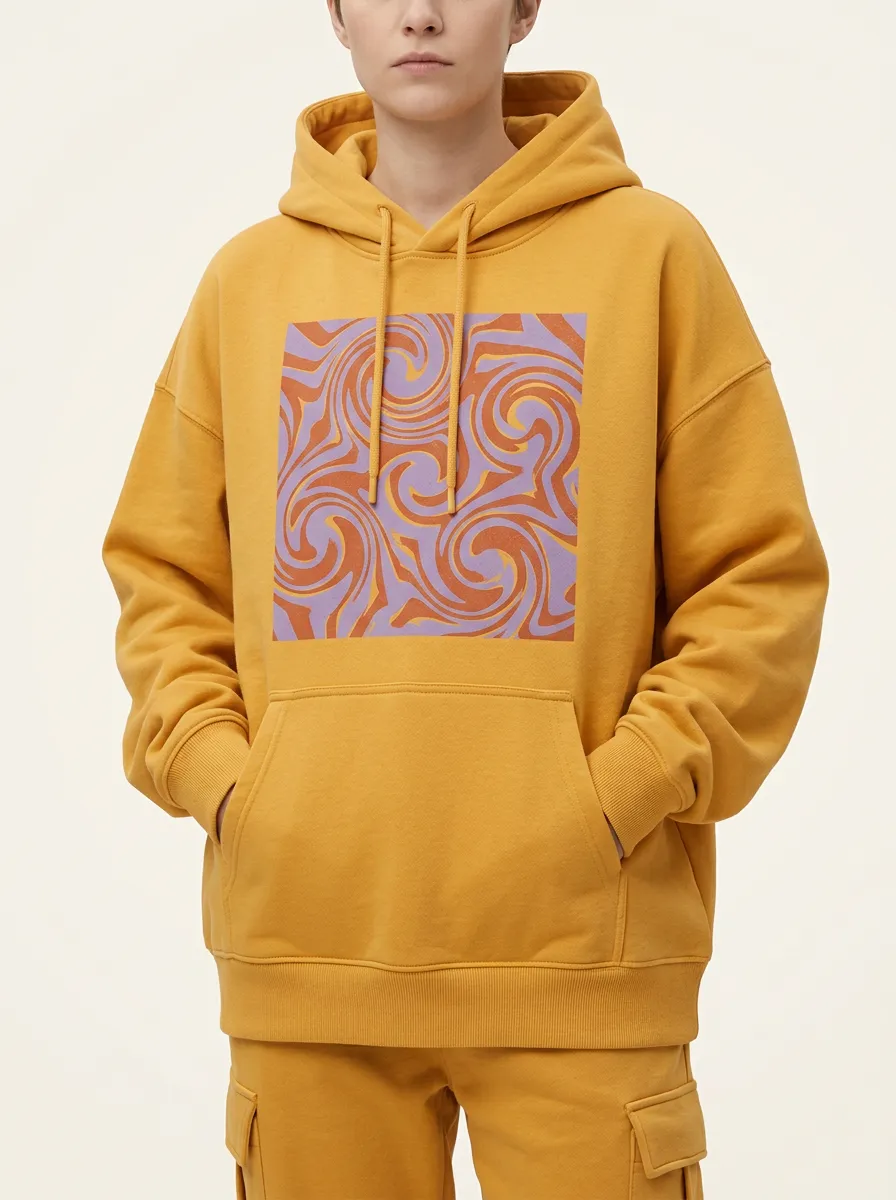 Unisex Swirl Relaxed Graphic Pullover Featuring Abstract Artwork