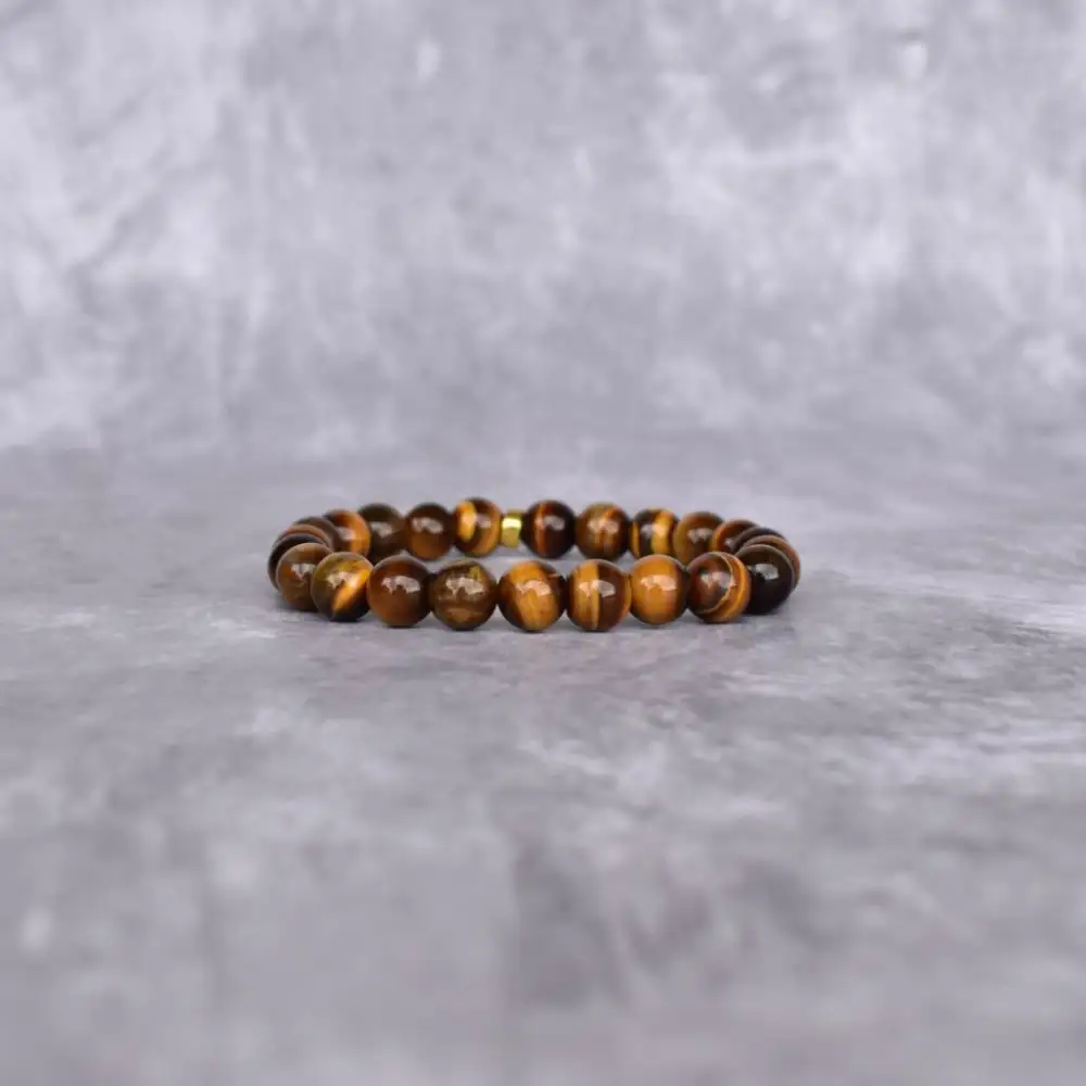 Modern Minimal Tiger Eye Bead Bracelet