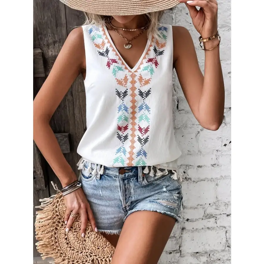 Tassel V Neck Tank