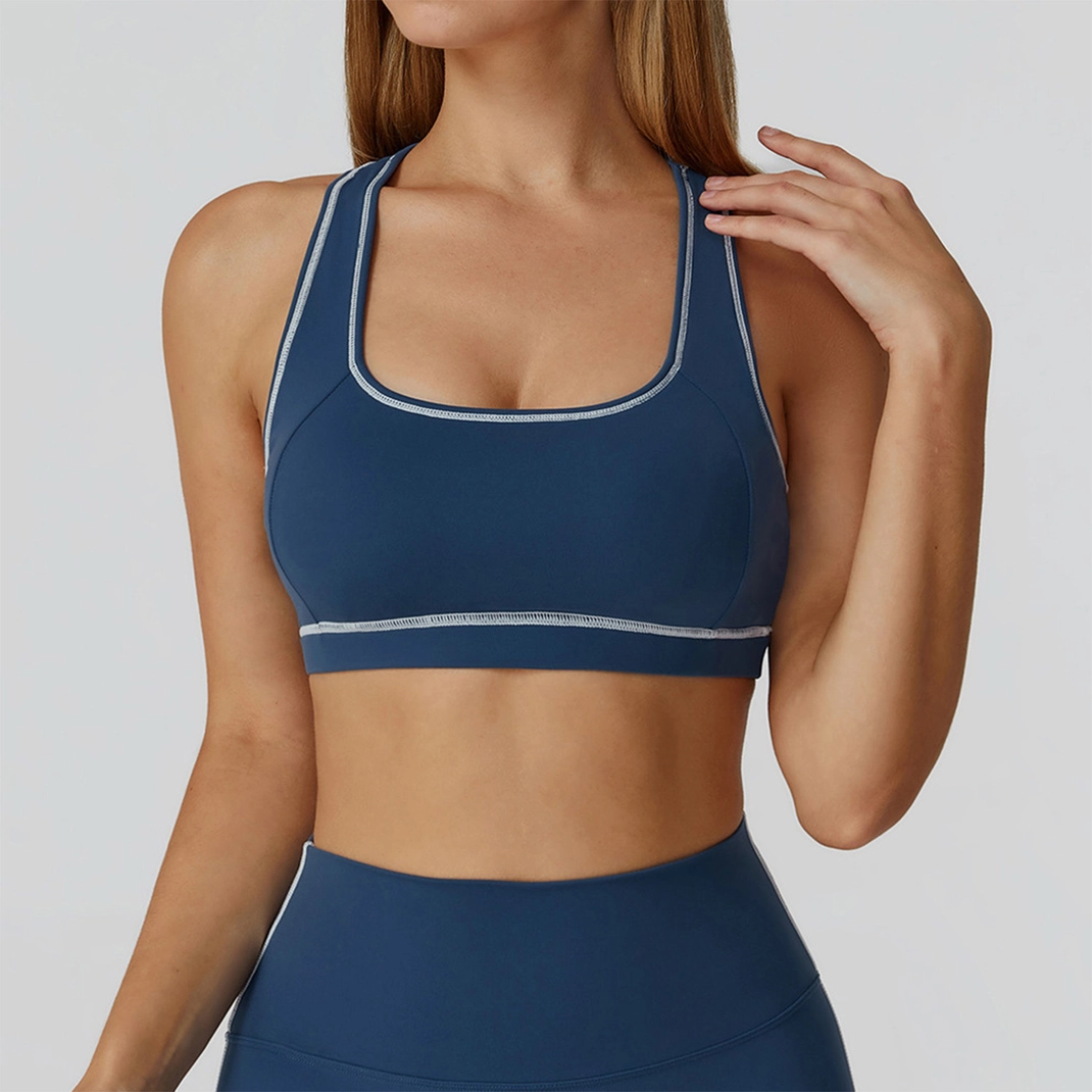 Square Neck Thin Strap Sports Bra