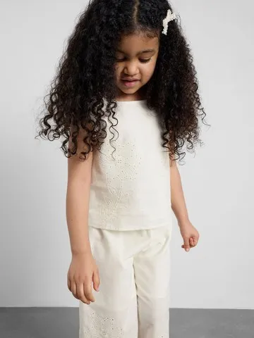 1.5-12yrs | The Edit Linen Mix Embroidered Sleeveless Blouse