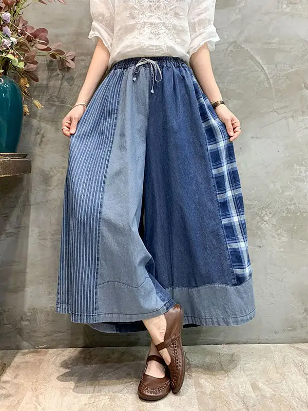 Wide Leg Seamed Jeans