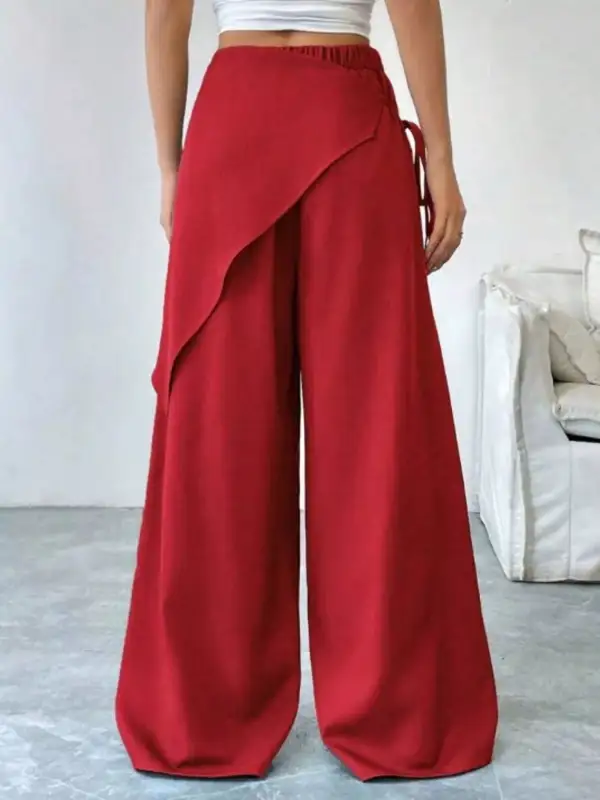 Wrap Front Wide Leg Pants