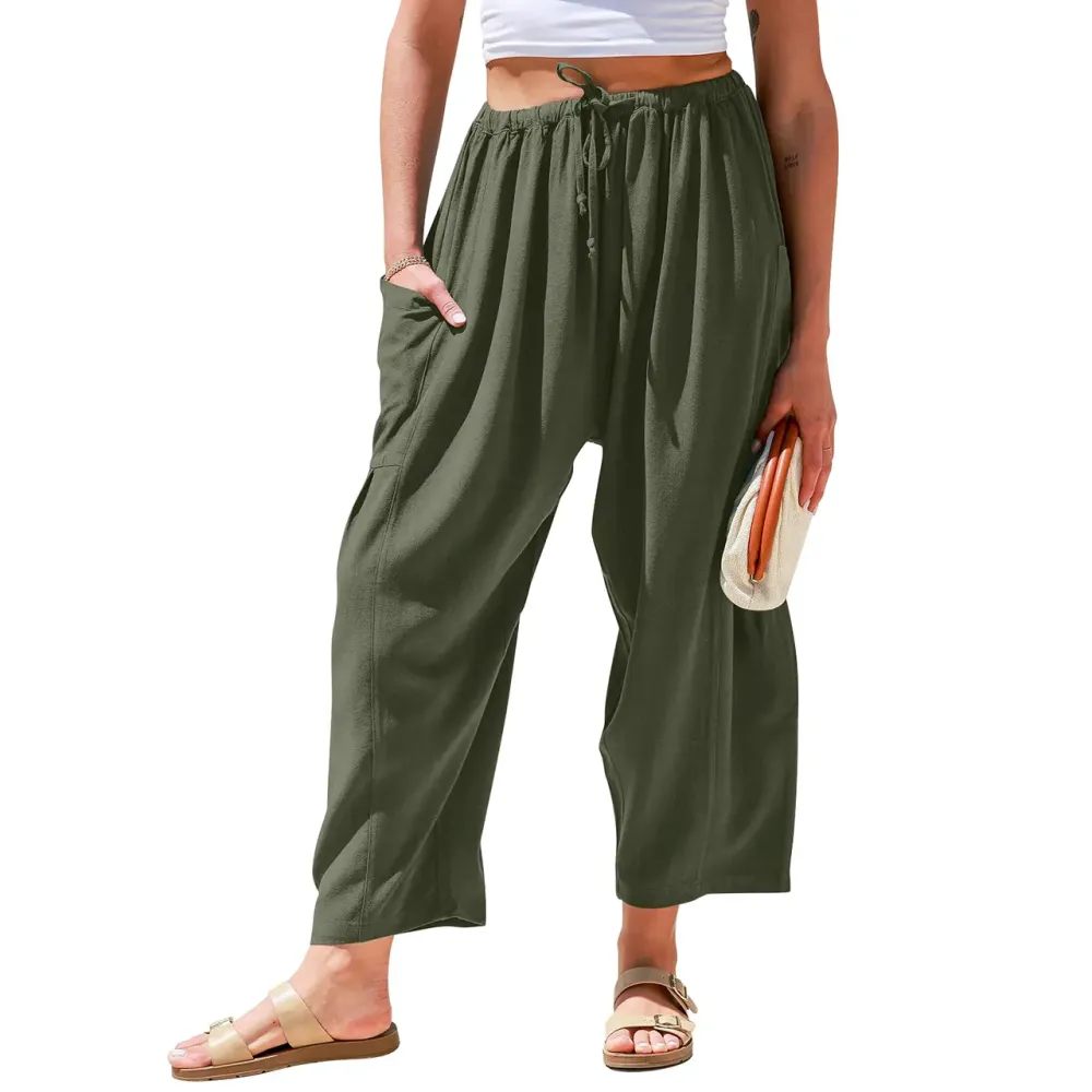 Women’s Linen Blend Wide Leg Pants