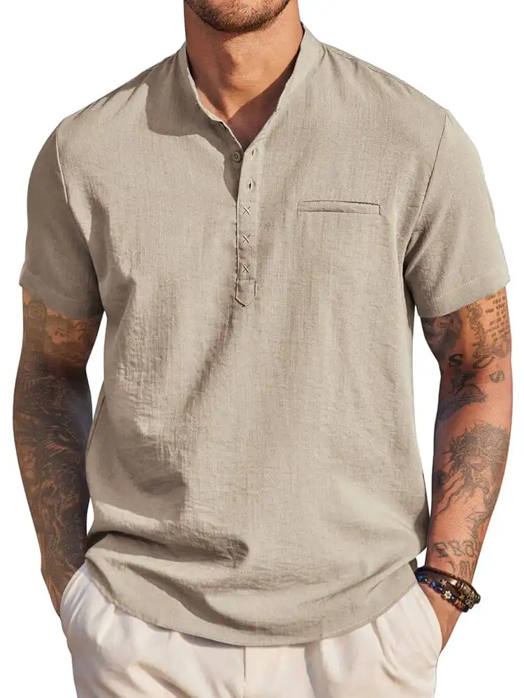 Soft Weave Henley Woven Shirt